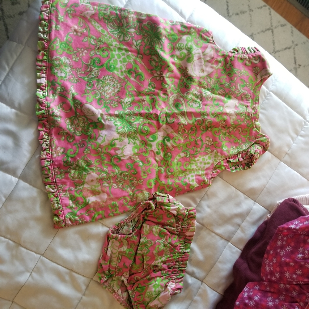 Pink tag lilly pulitzer baby girls dress & bloomer
